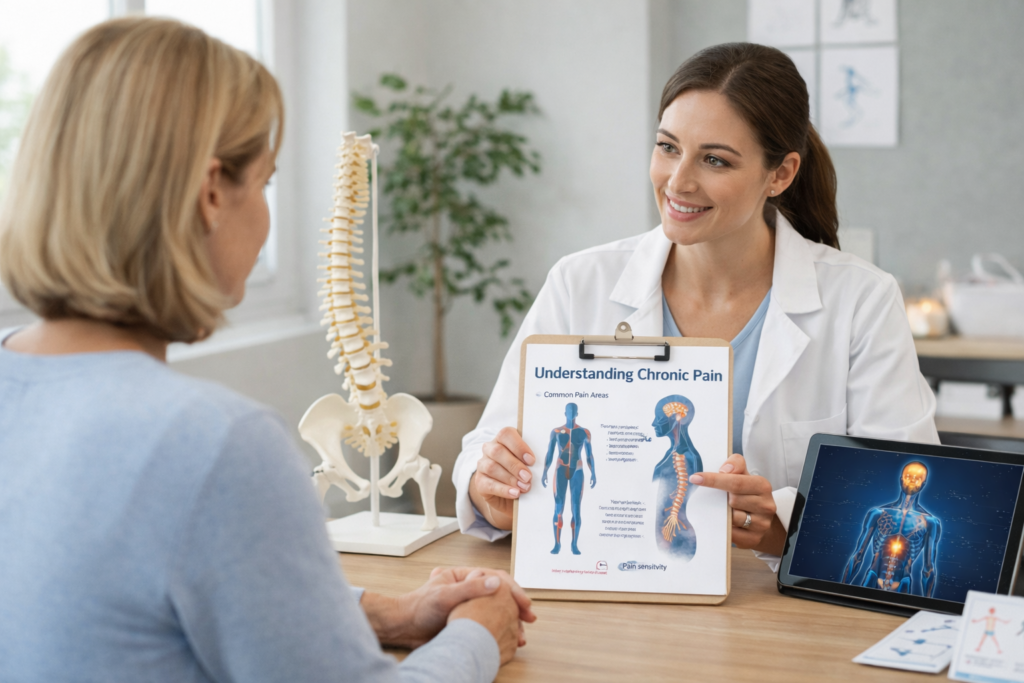 chronic pain discussion in wellness consultation